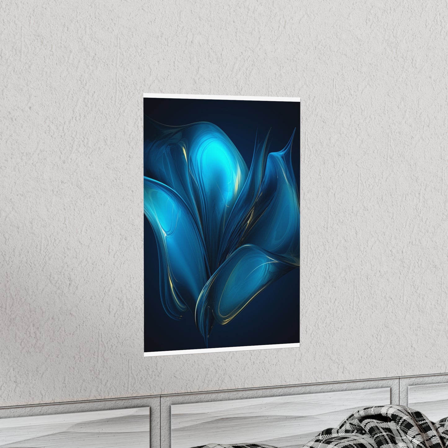 Premium Matte Vertical Posters Abstract Blue Tulip 2