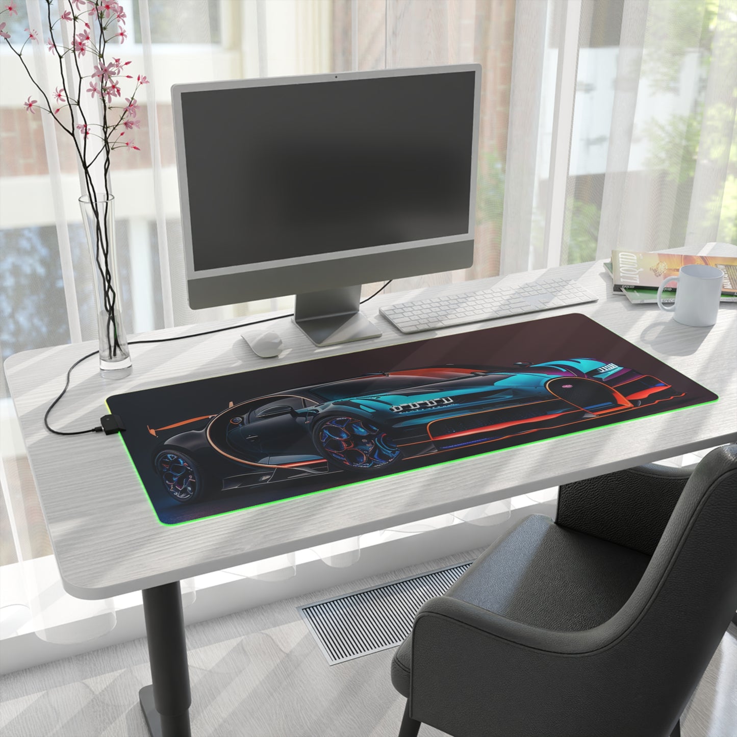 LED Gaming Mouse Pad Bugatti Chiron Super 1