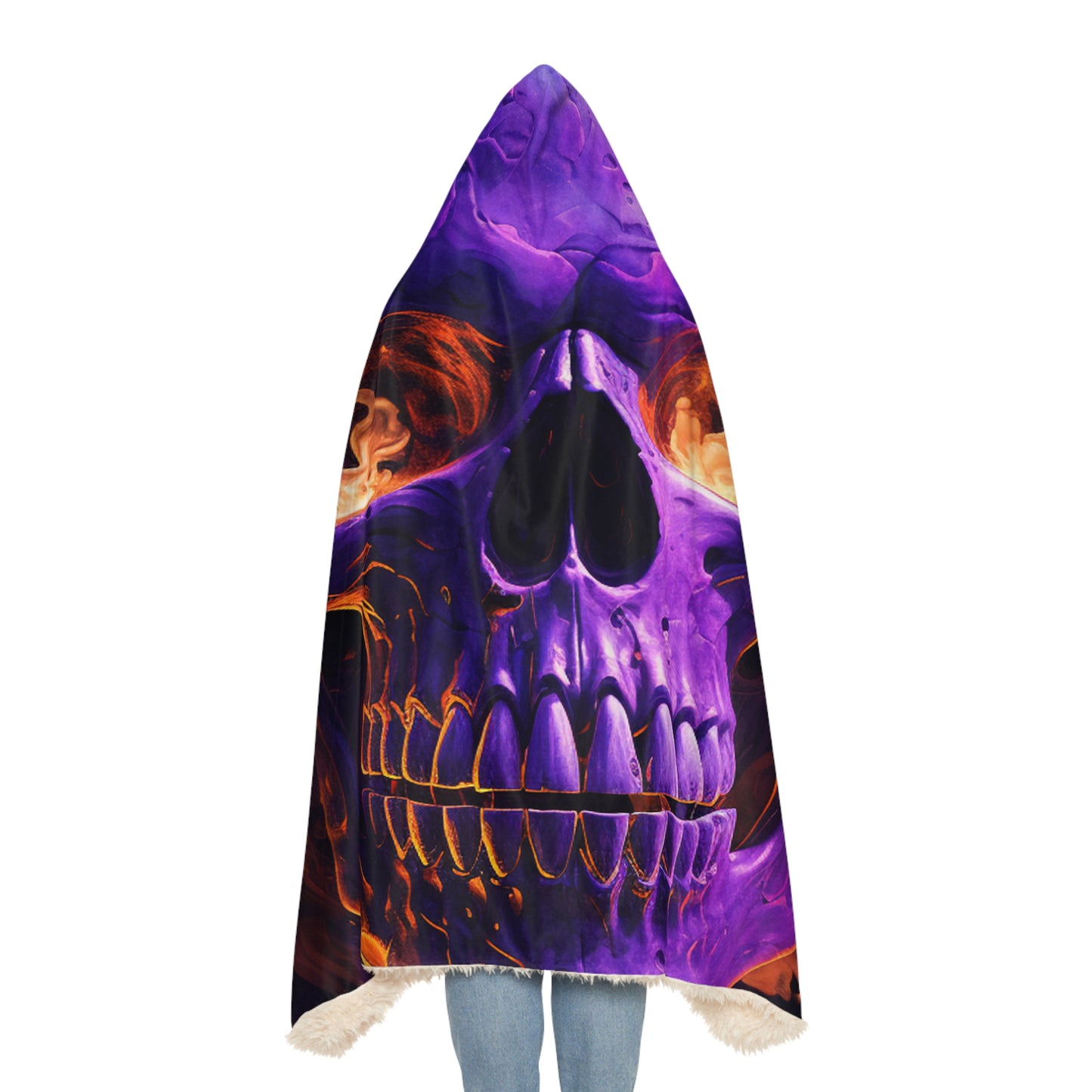 Snuggle Hooded Blanket Skull Flames 1