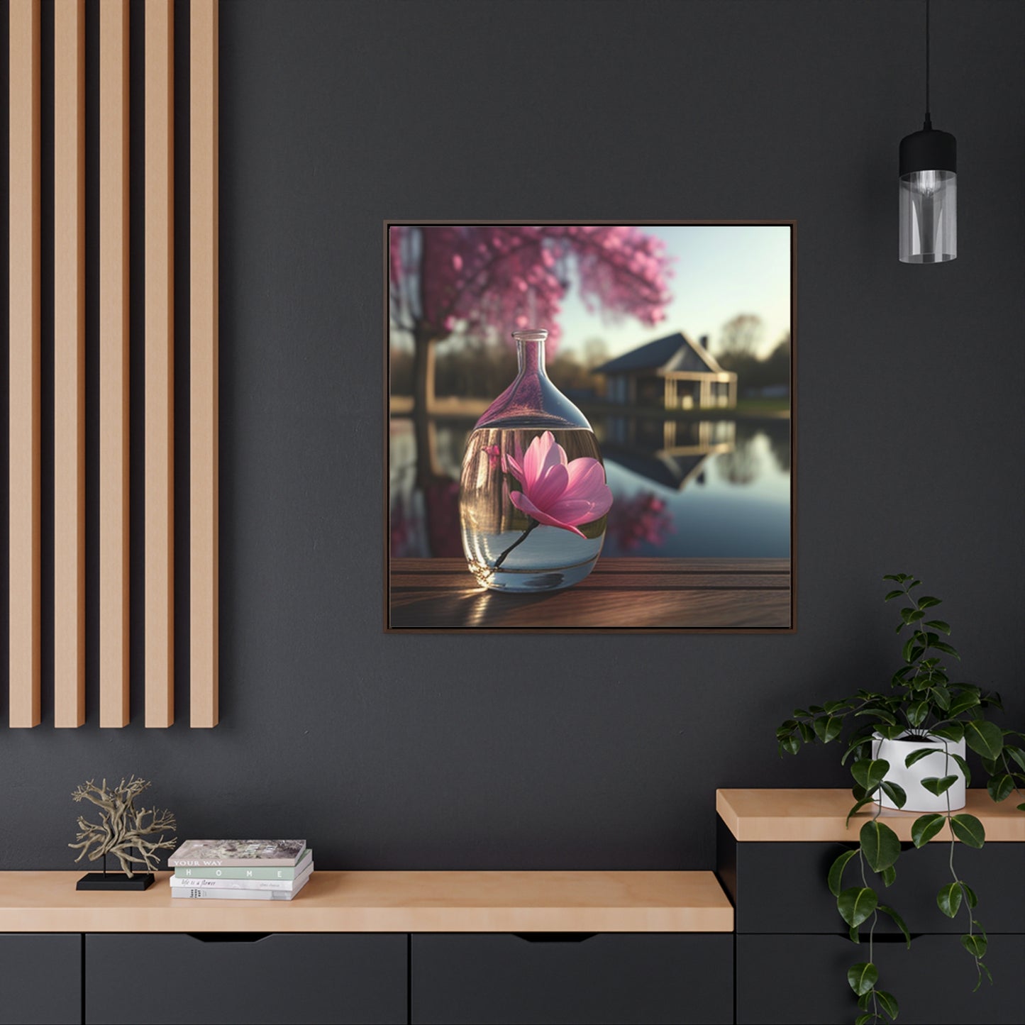 Gallery Canvas Wraps, Square Frame Magnolia in a Glass vase 2