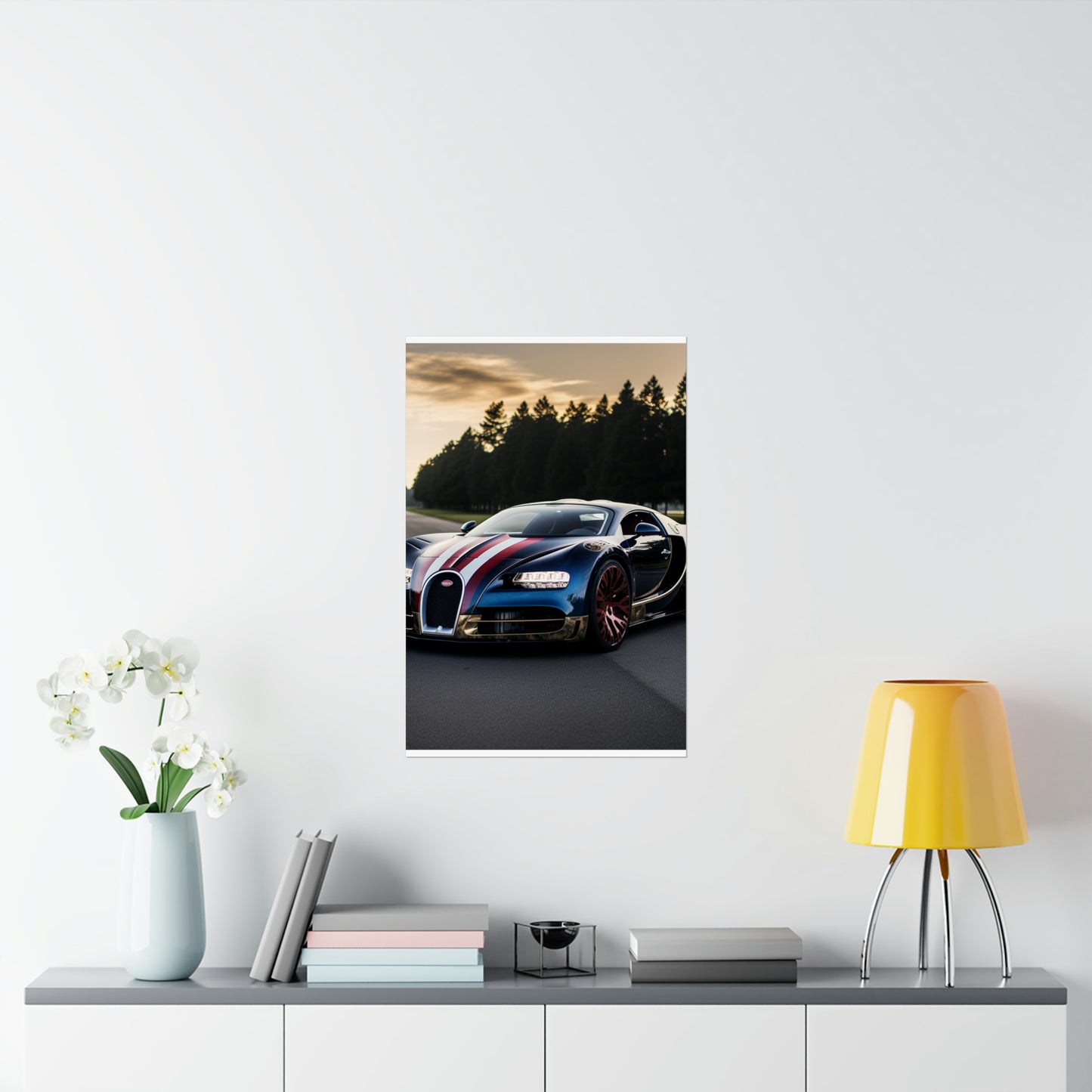 Premium Matte Vertical Posters Bugatti Flag American 1