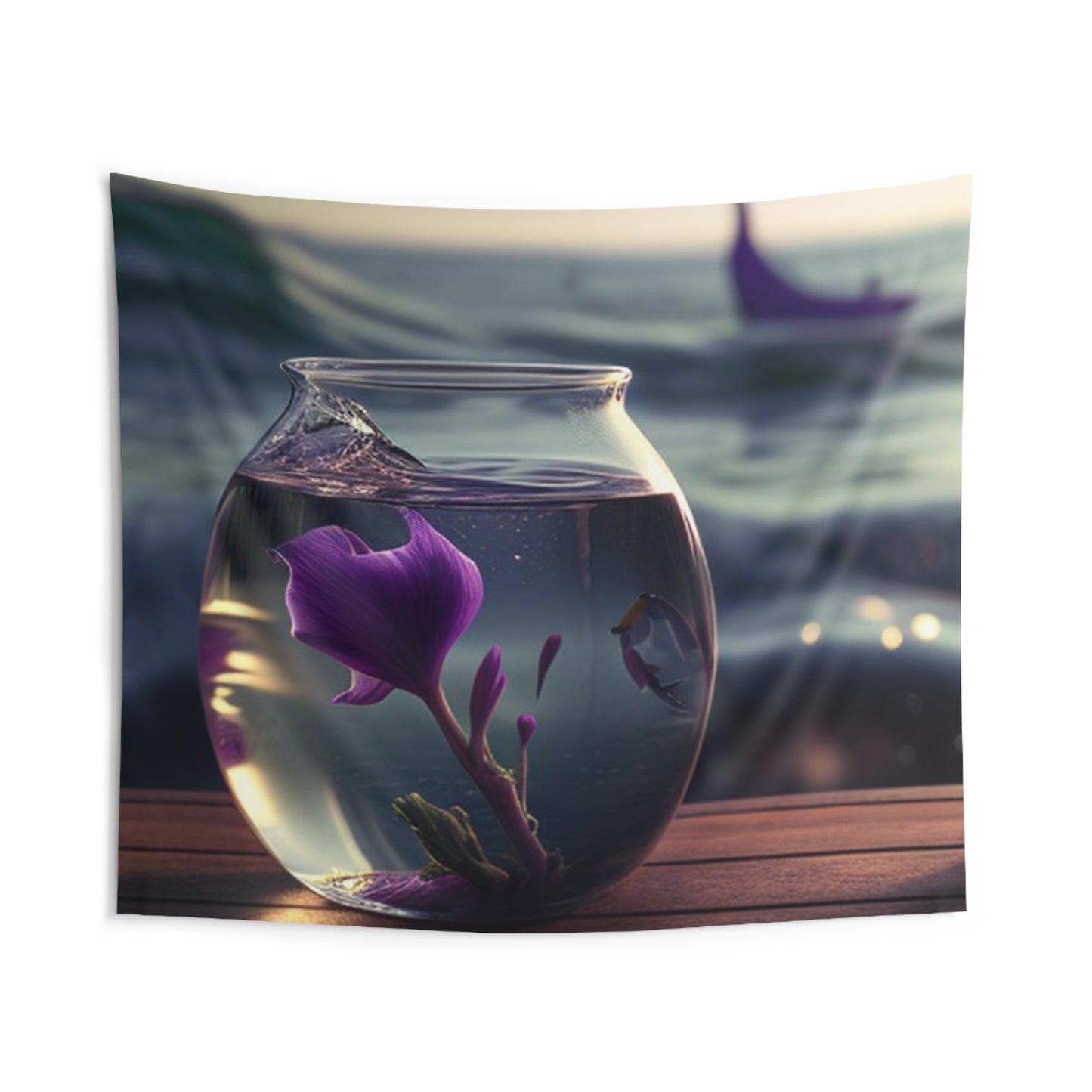 Indoor Wall Tapestries Purple Sweet pea in a vase 1