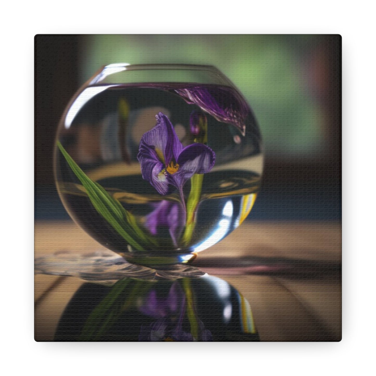 Canvas Gallery Wraps Purple Iris in a vase 1