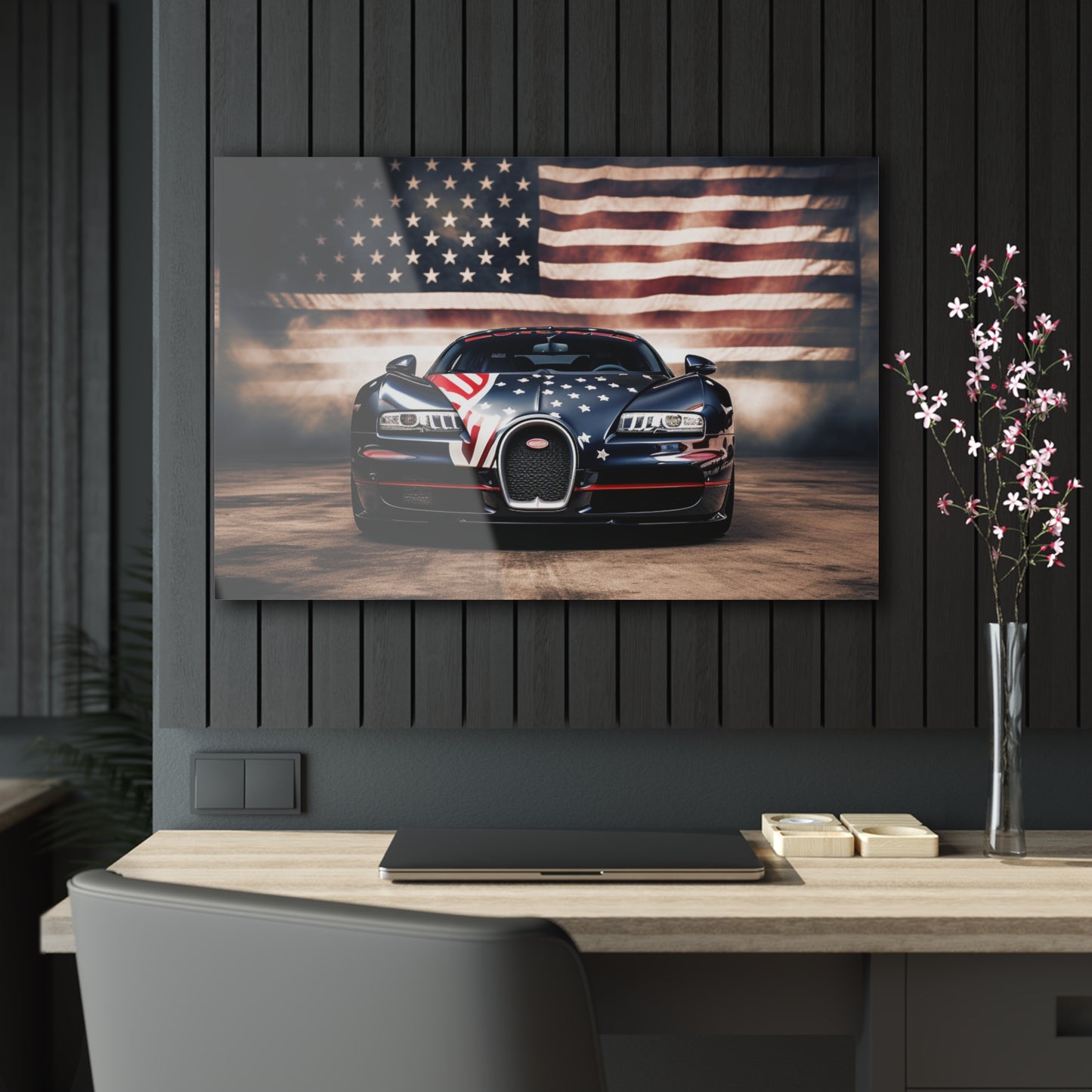 Acrylic Prints Bugatti American Flag 2