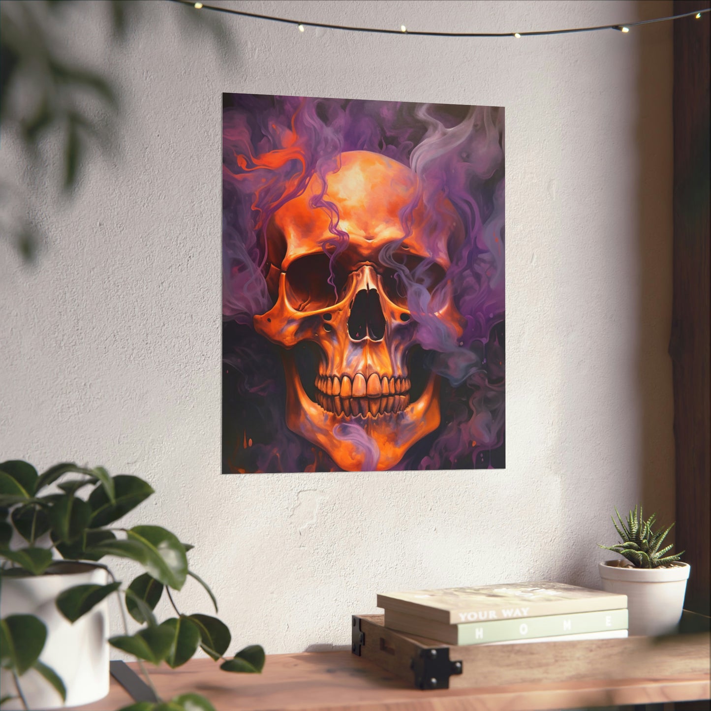 Premium Matte Vertical Posters Skull Flames 4