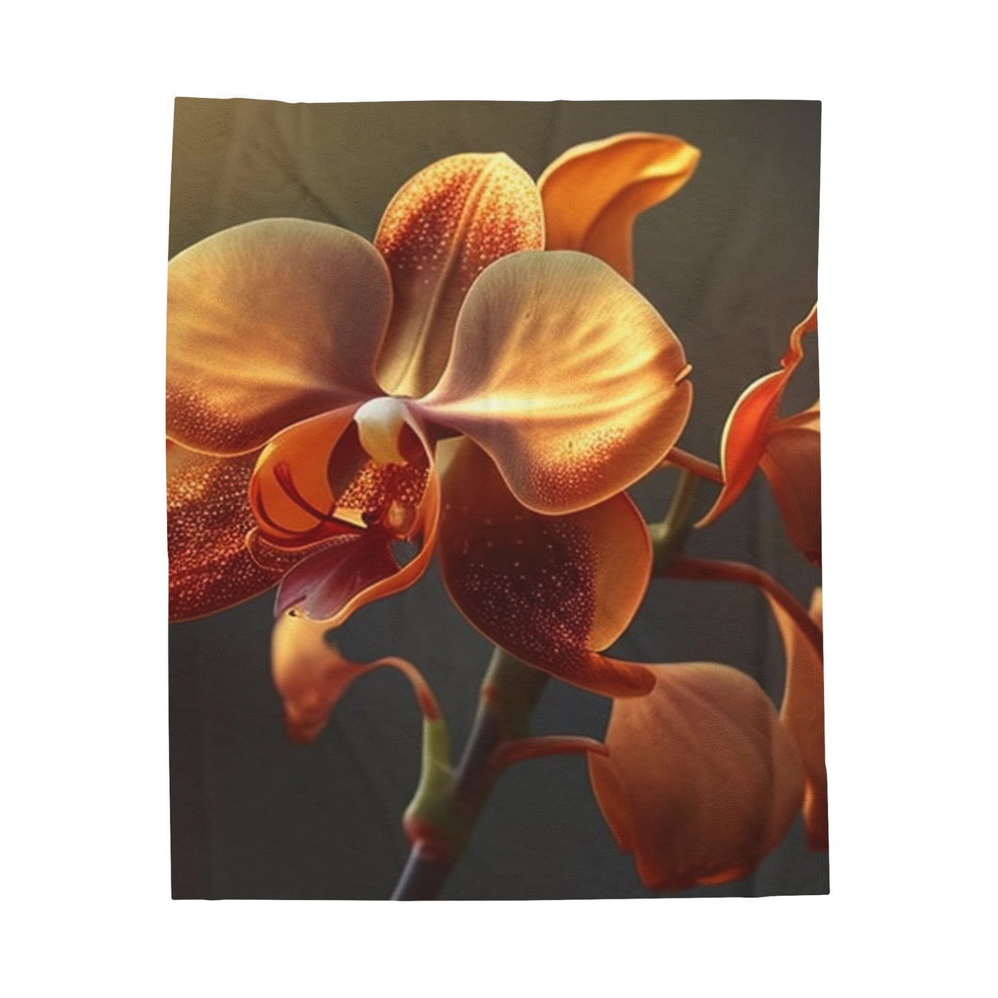 Velveteen Plush Blanket Orange Orchid 1