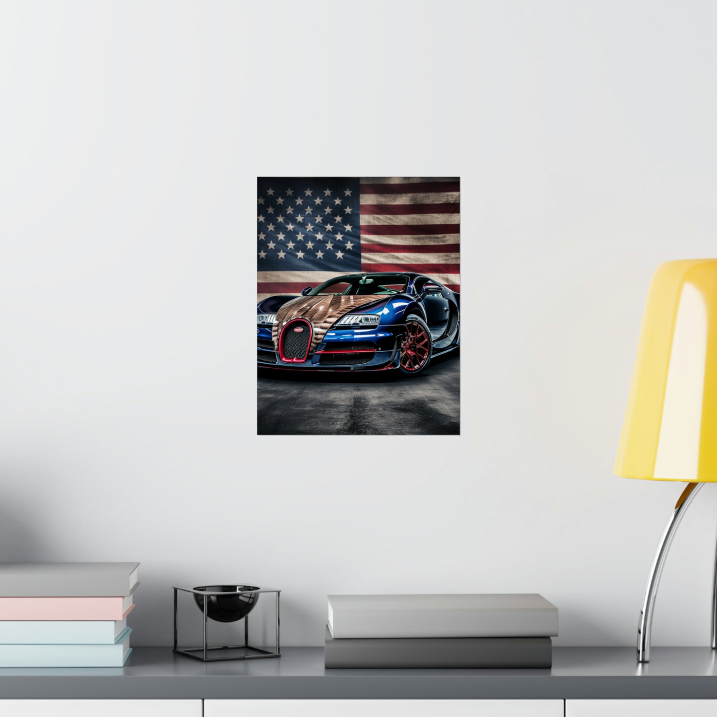 Premium Matte Vertical Posters Bugatti American Flag 4