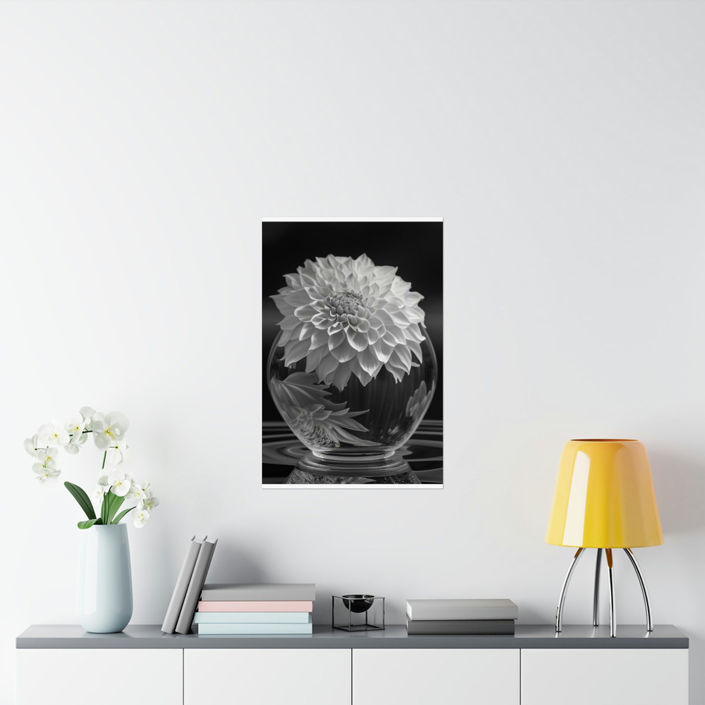 Premium Matte Vertical Posters White Dahlia 1