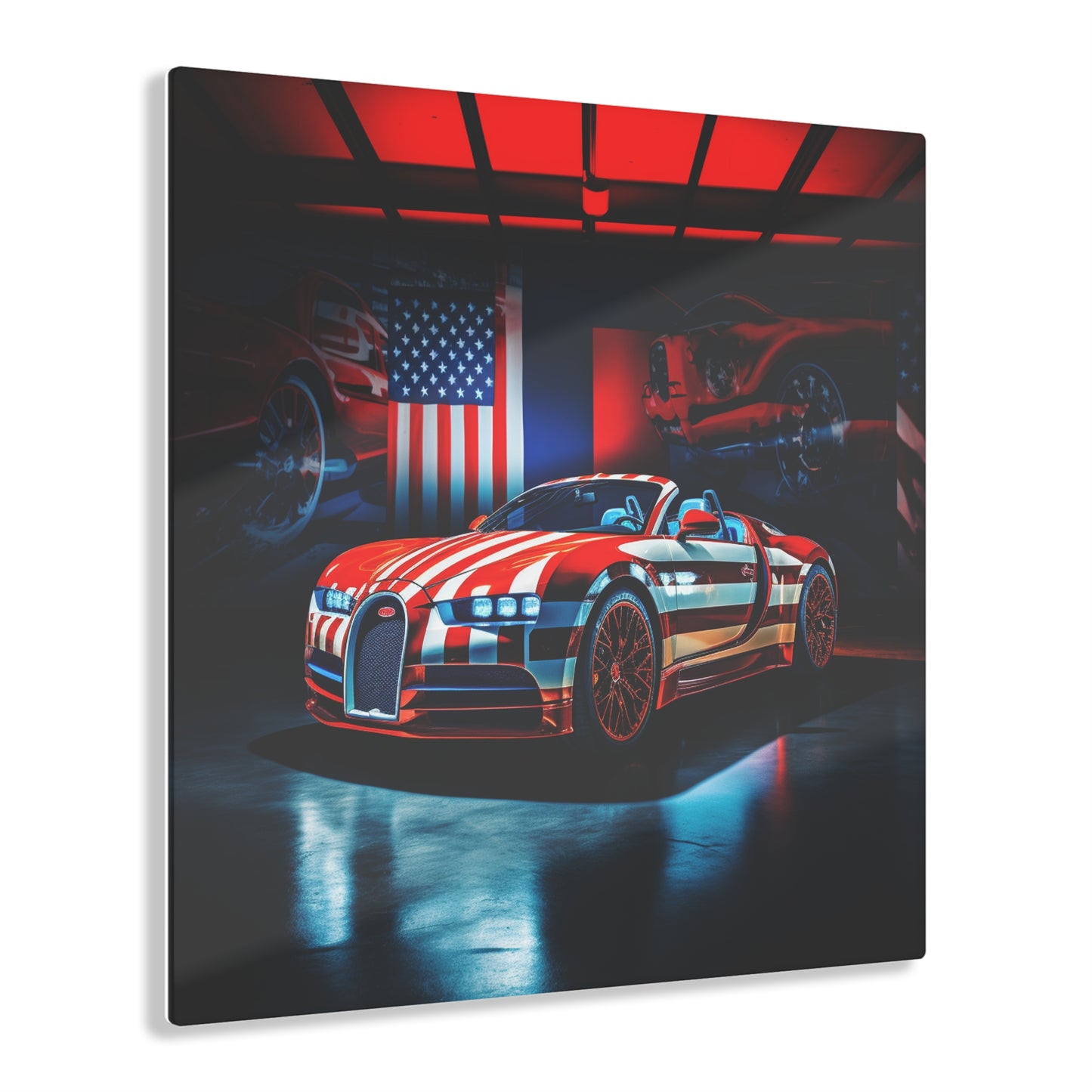 Acrylic Prints Macro Bugatti American Flag 2