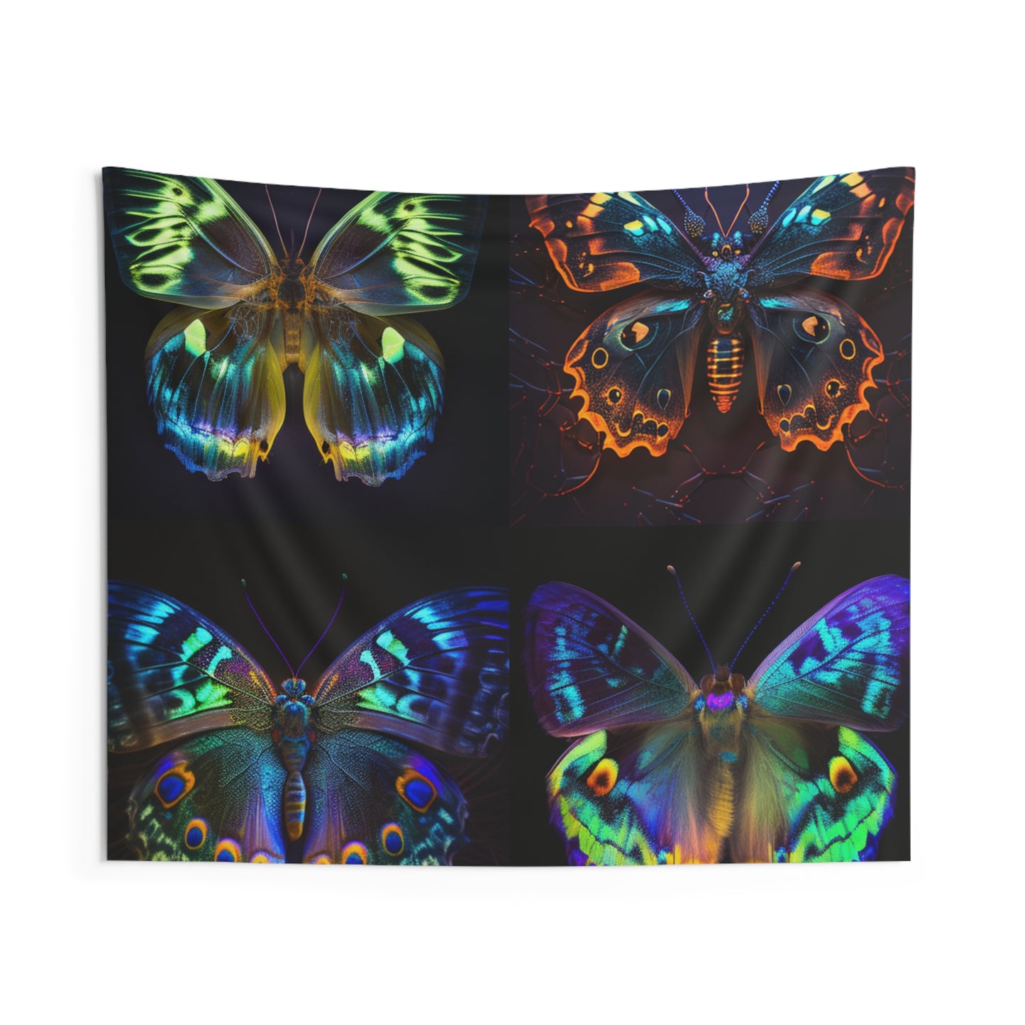 Indoor Wall Tapestries Neon Hue Butterfly 5