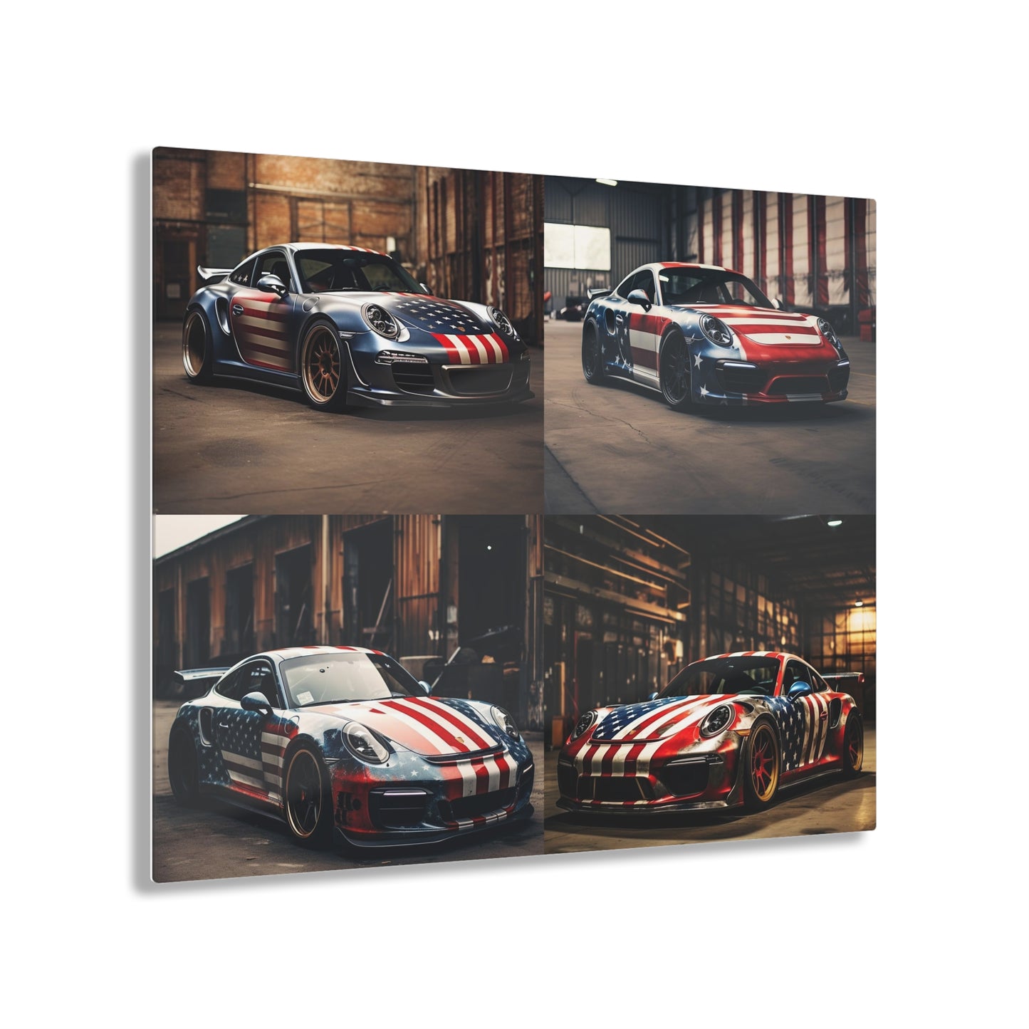 Acrylic Prints American Flag Porsche 5