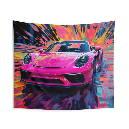 Indoor Wall Tapestries Pink Porsche water fusion 2