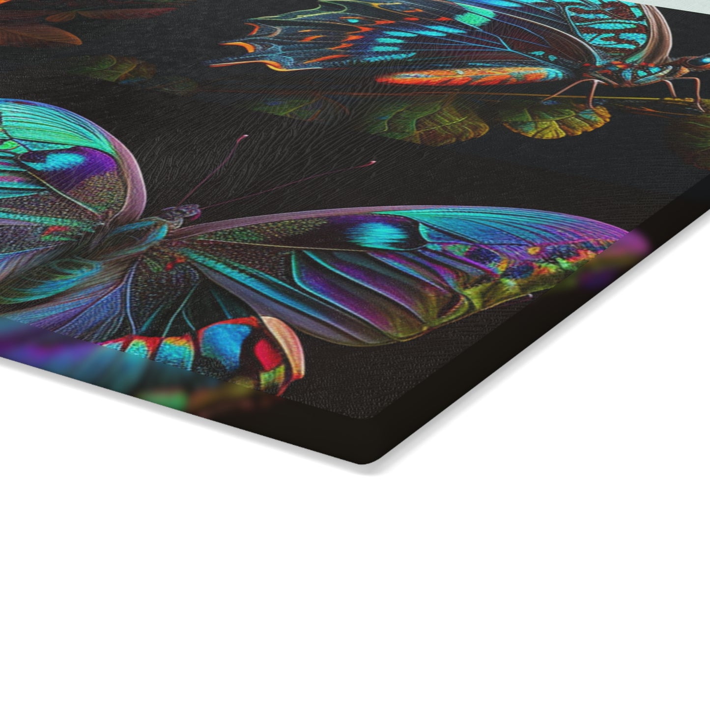 Glass Cutting Board Hue Neon Butterfly 5