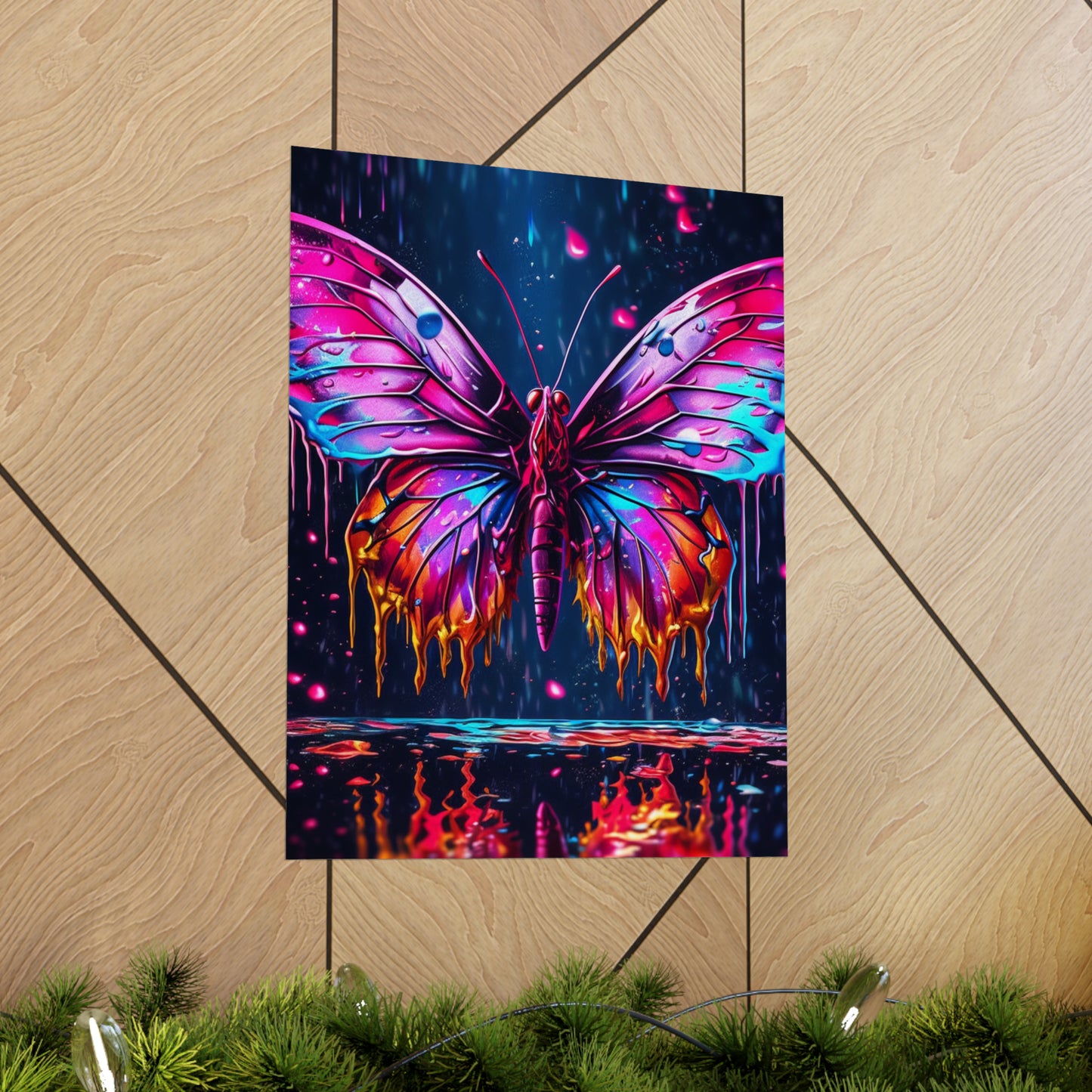 Premium Matte Vertical Posters Pink Butterfly Flair 2