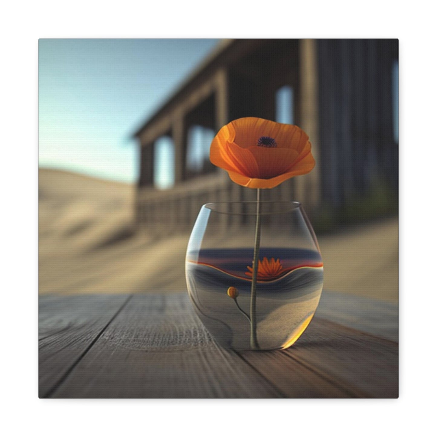 Canvas Gallery Wraps Poppy in a Glass Vase 4
