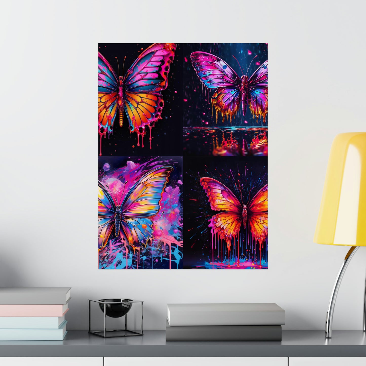 Premium Matte Vertical Posters Pink Butterfly Flair 5