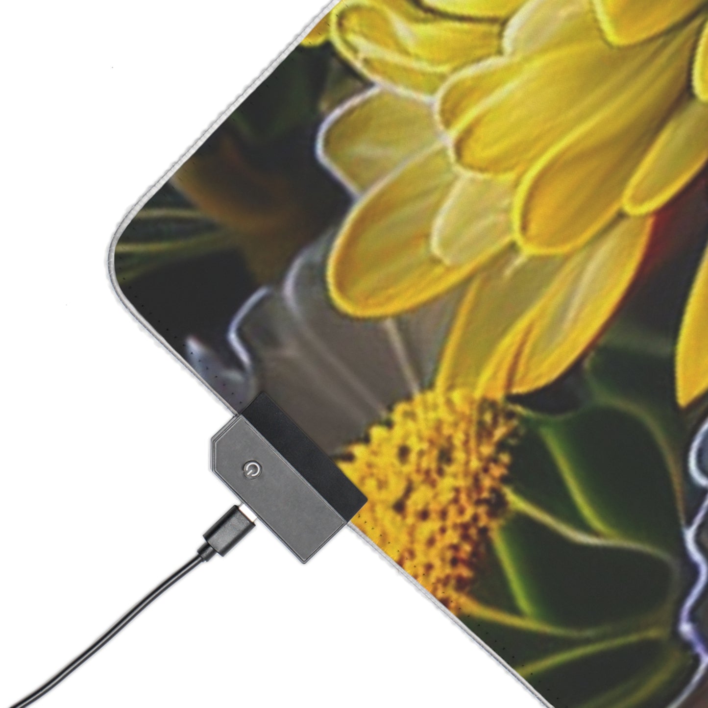 LED Gaming Mouse Pad Yellow Hermosas Flores Amarillas 1