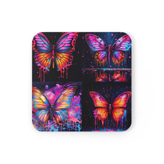 Corkwood Coaster Set Pink Butterfly Flair 5