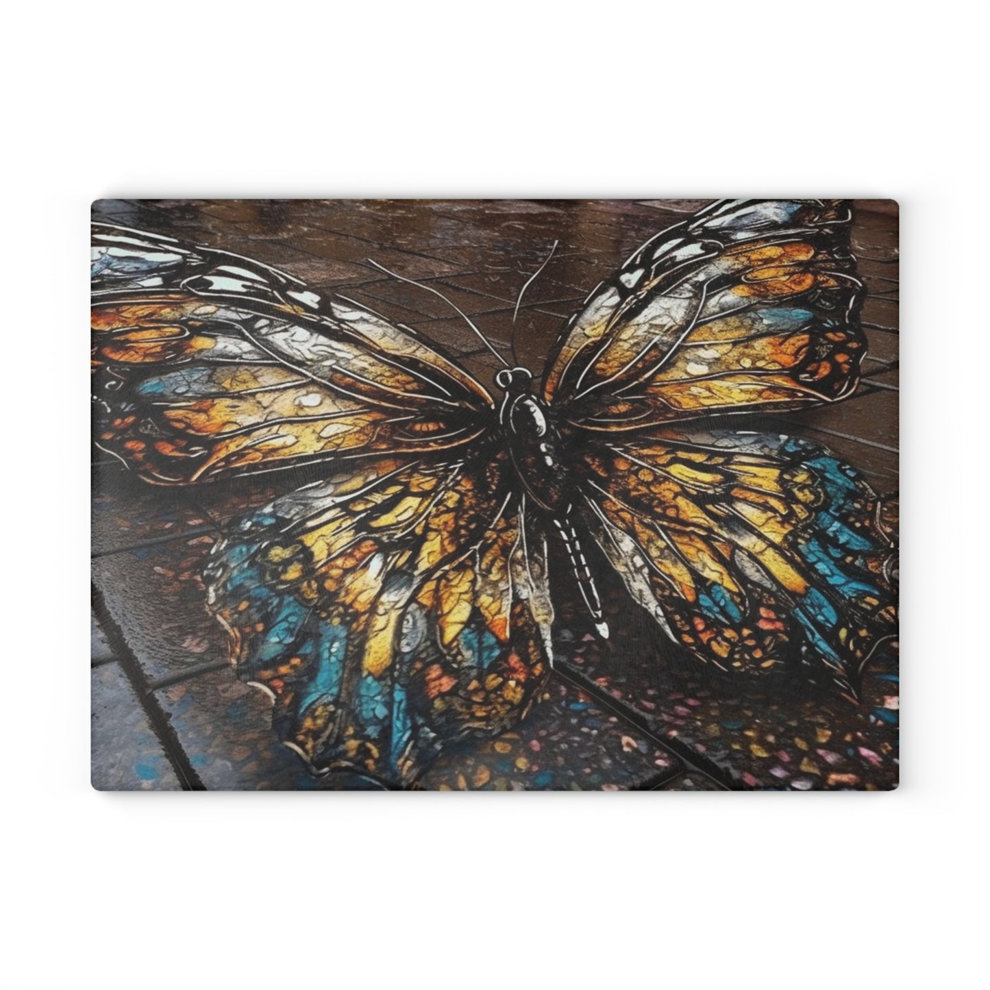 Glass Cutting Board Water Butterfly Street 1