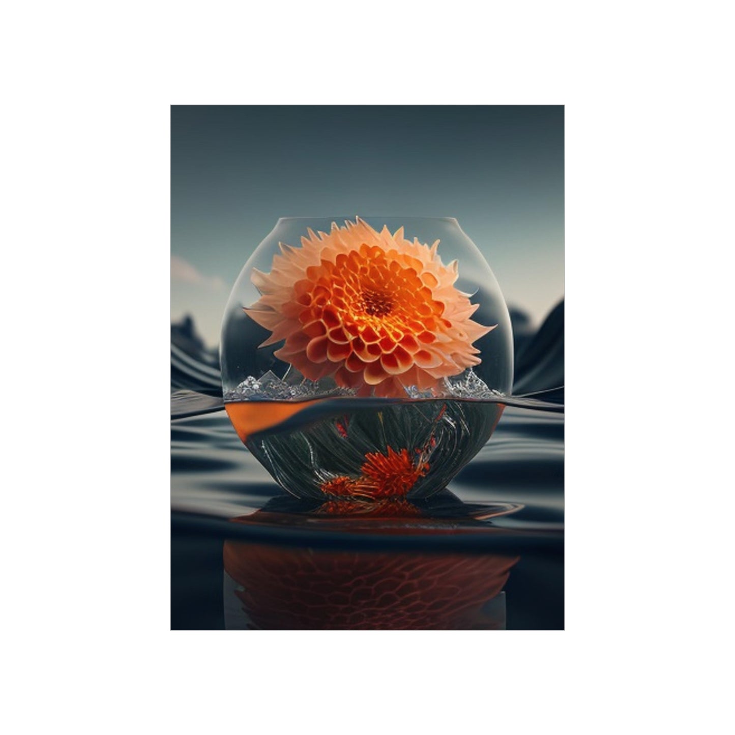 Premium Matte Vertical Posters Dahlia Orange 3