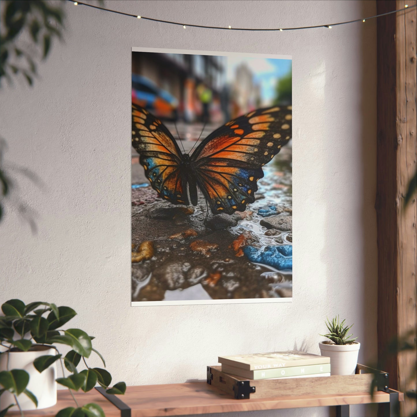 Premium Matte Vertical Posters Water Butterfly Street 4