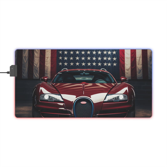 LED Gaming Mouse Pad American Flag Background Bugatti 1