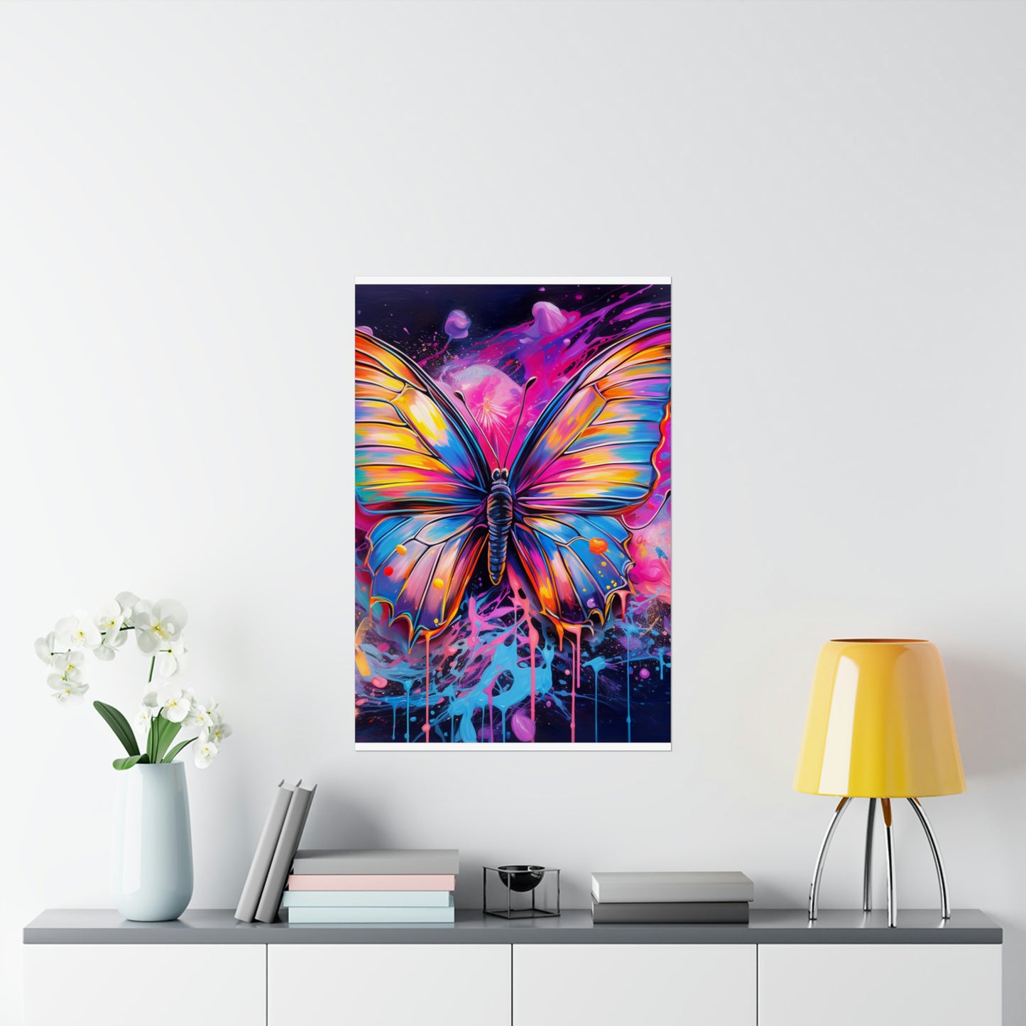 Premium Matte Vertical Posters Pink Butterfly Flair 3