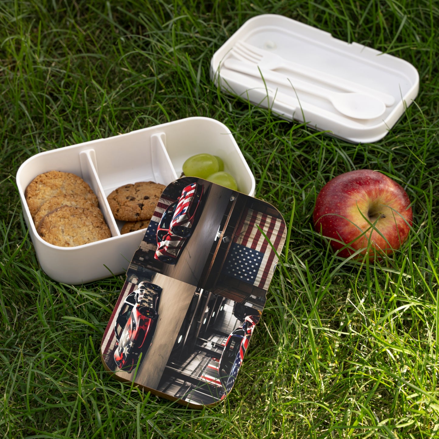 Bento Lunch Box American Flag Farrari 5
