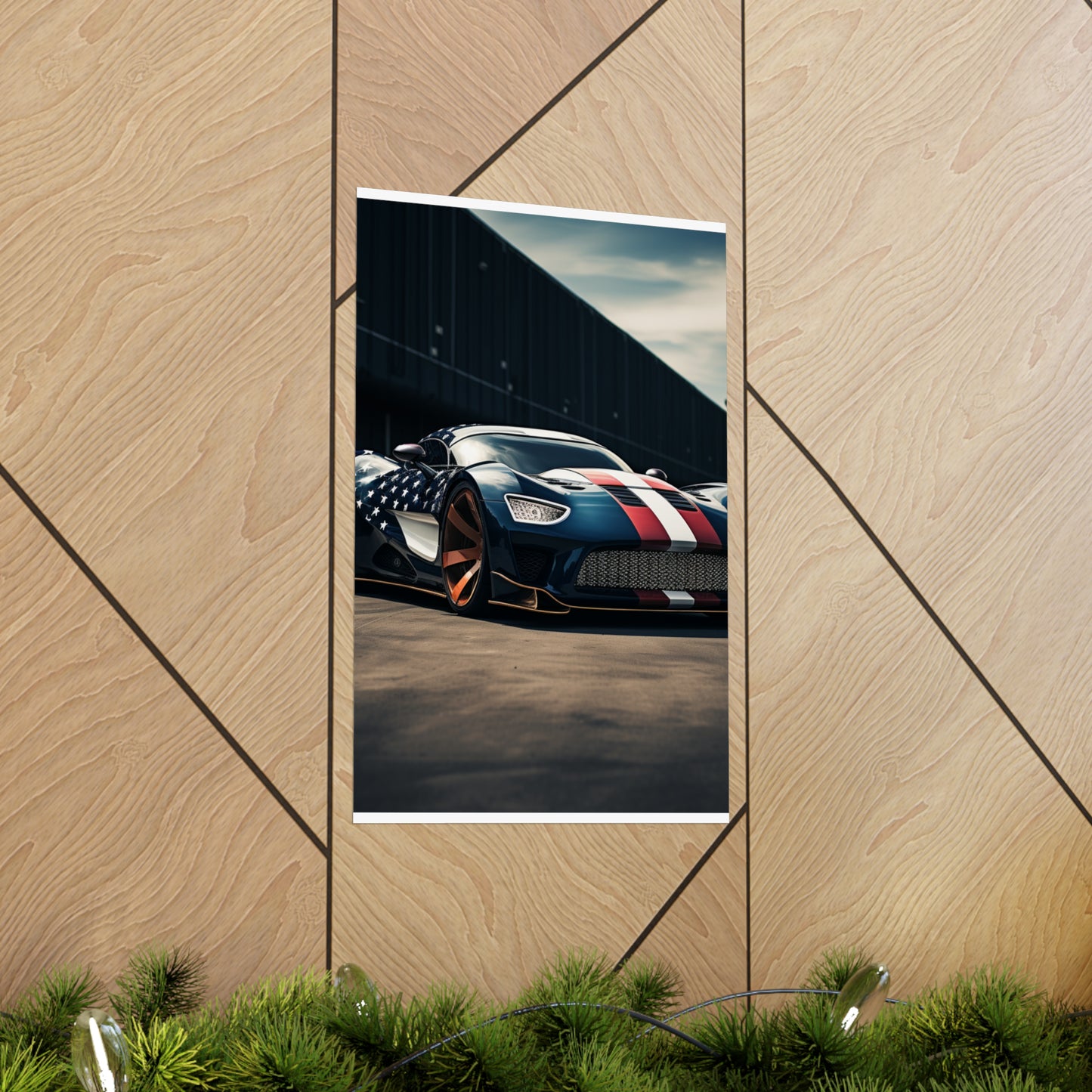 Premium Matte Vertical Posters Bugatti Flag American 2