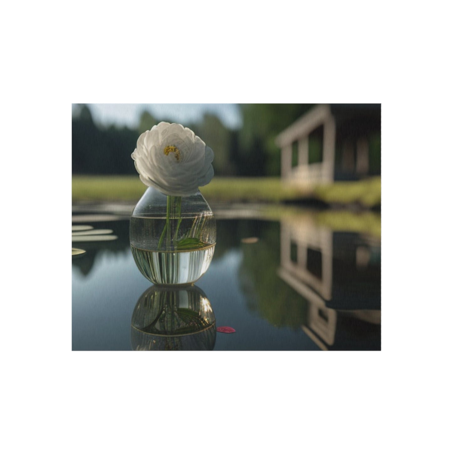 Outdoor Rug  White Peony glass vase 1