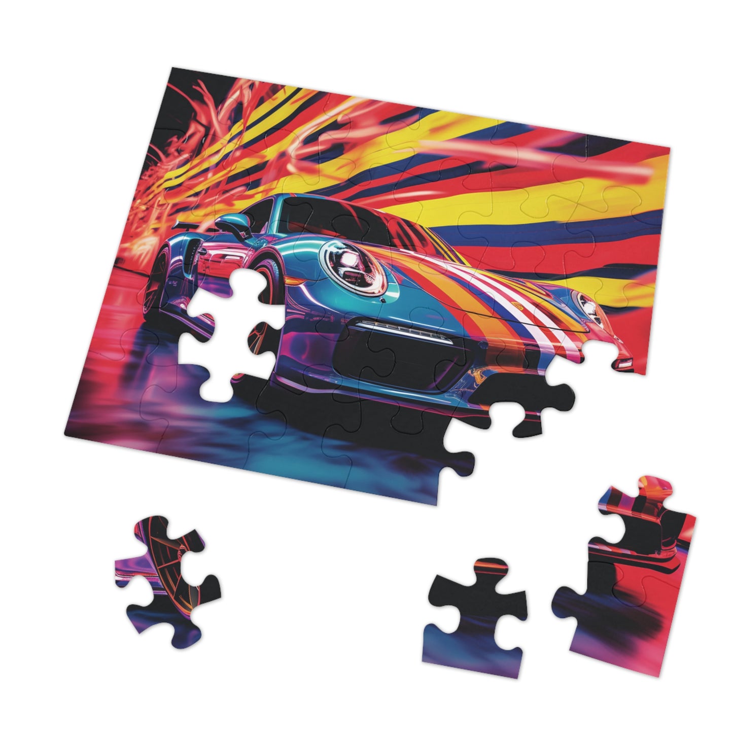 Jigsaw Puzzle (30, 110, 252, 500,1000-Piece) Macro American Flag Porsche 2