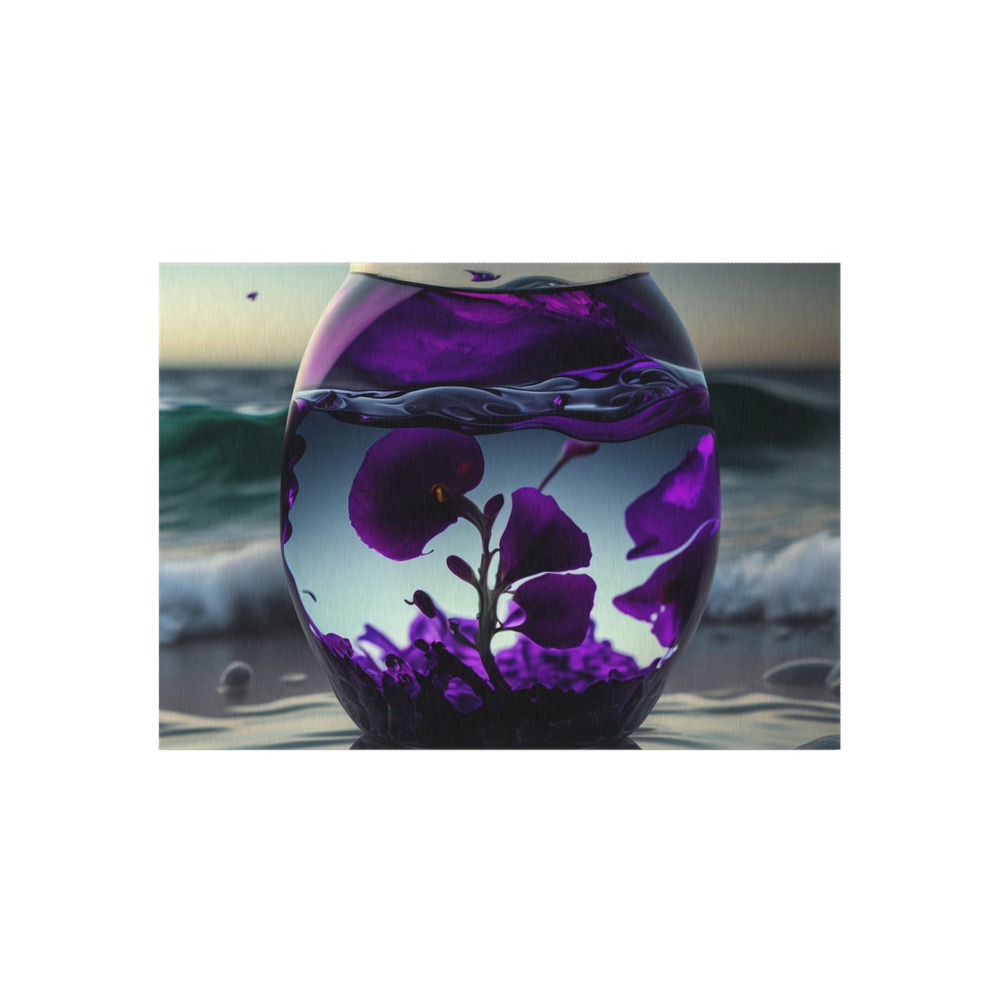 Outdoor Rug  Purple Sweet pea in a vase 4