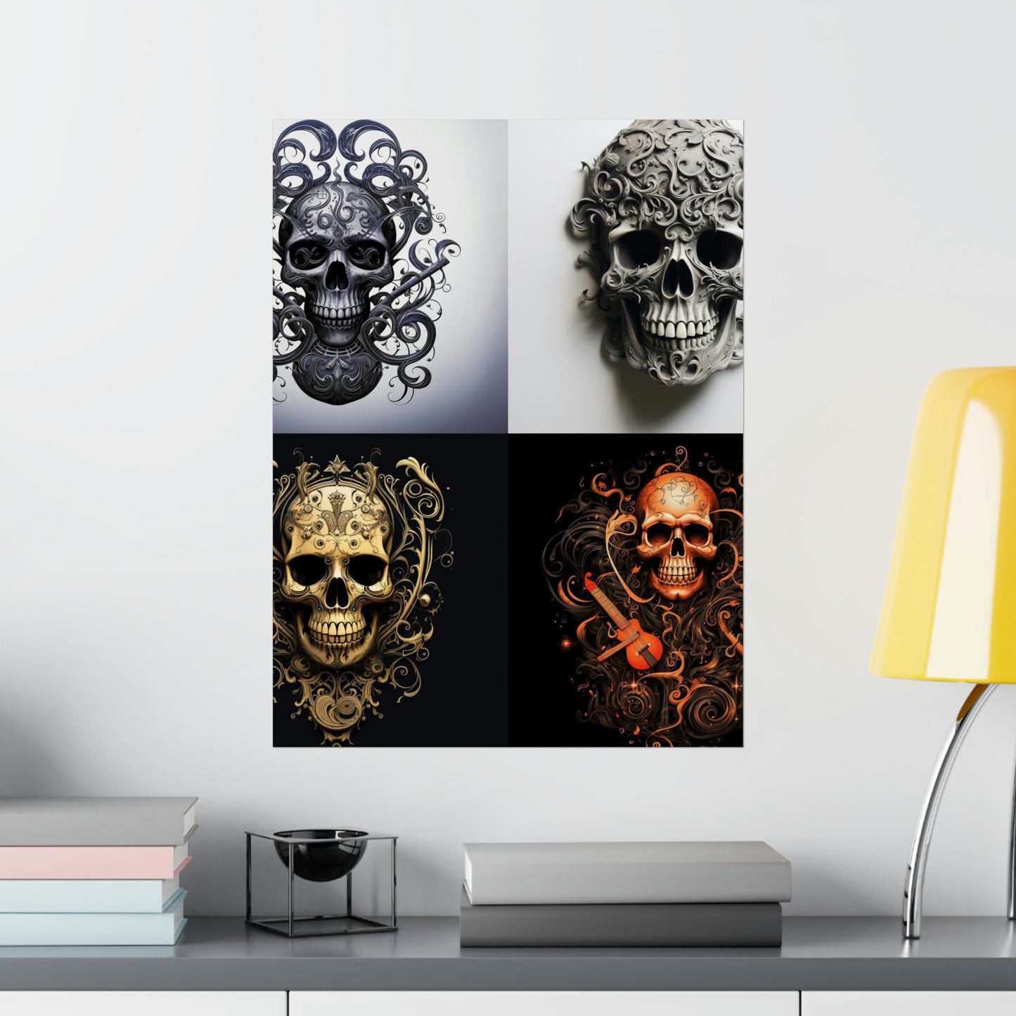 Premium Matte Vertical Posters Skull Treble Clef 5