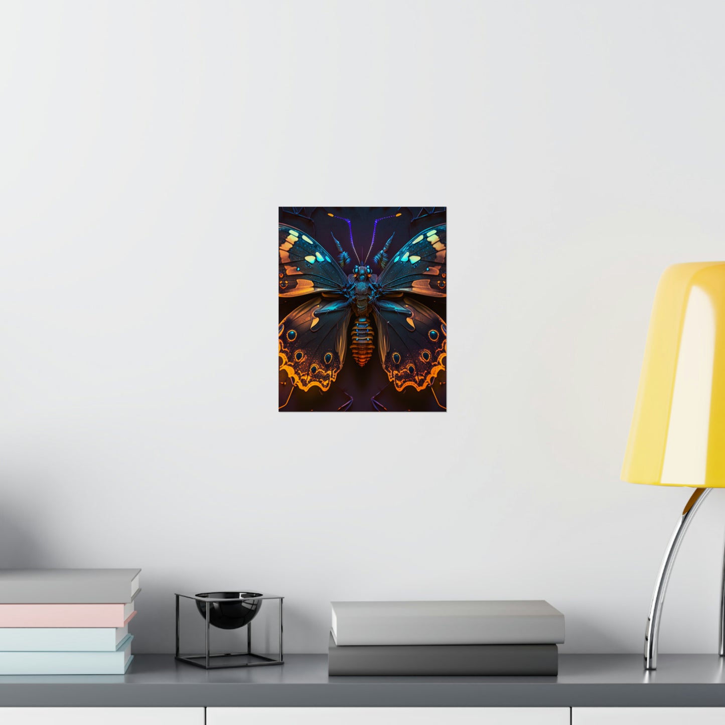 Premium Matte Vertical Posters Neon Hue Butterfly 2