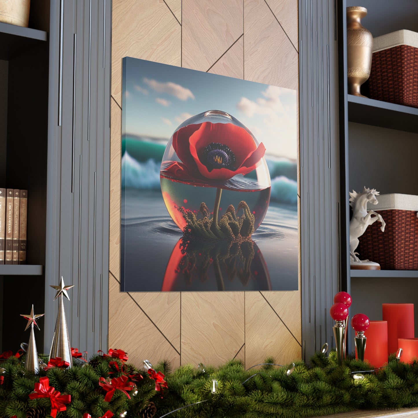 Canvas Gallery Wraps Red Anemone in a Vase 4