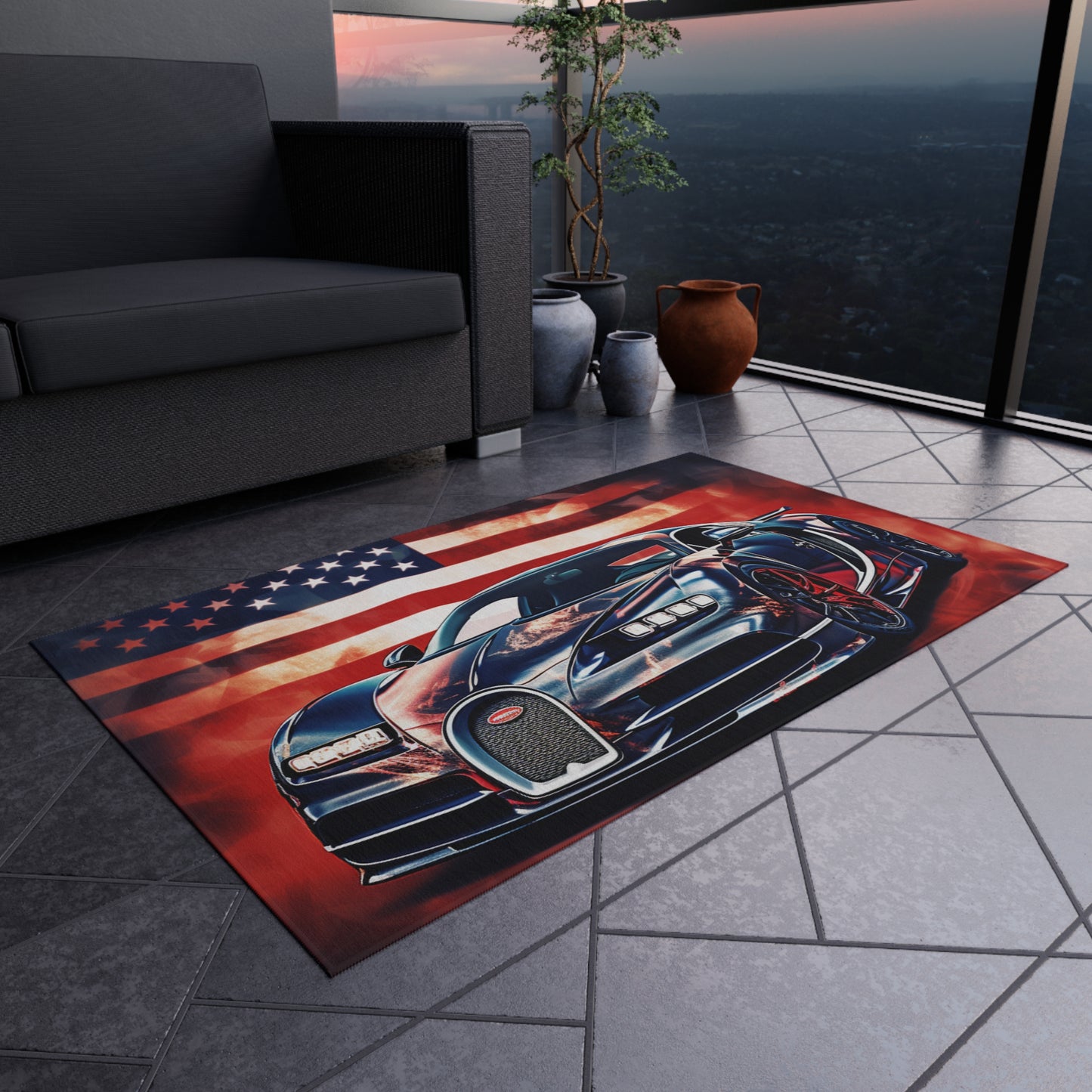 Outdoor Rug  Abstract American Flag Background Bugatti 4