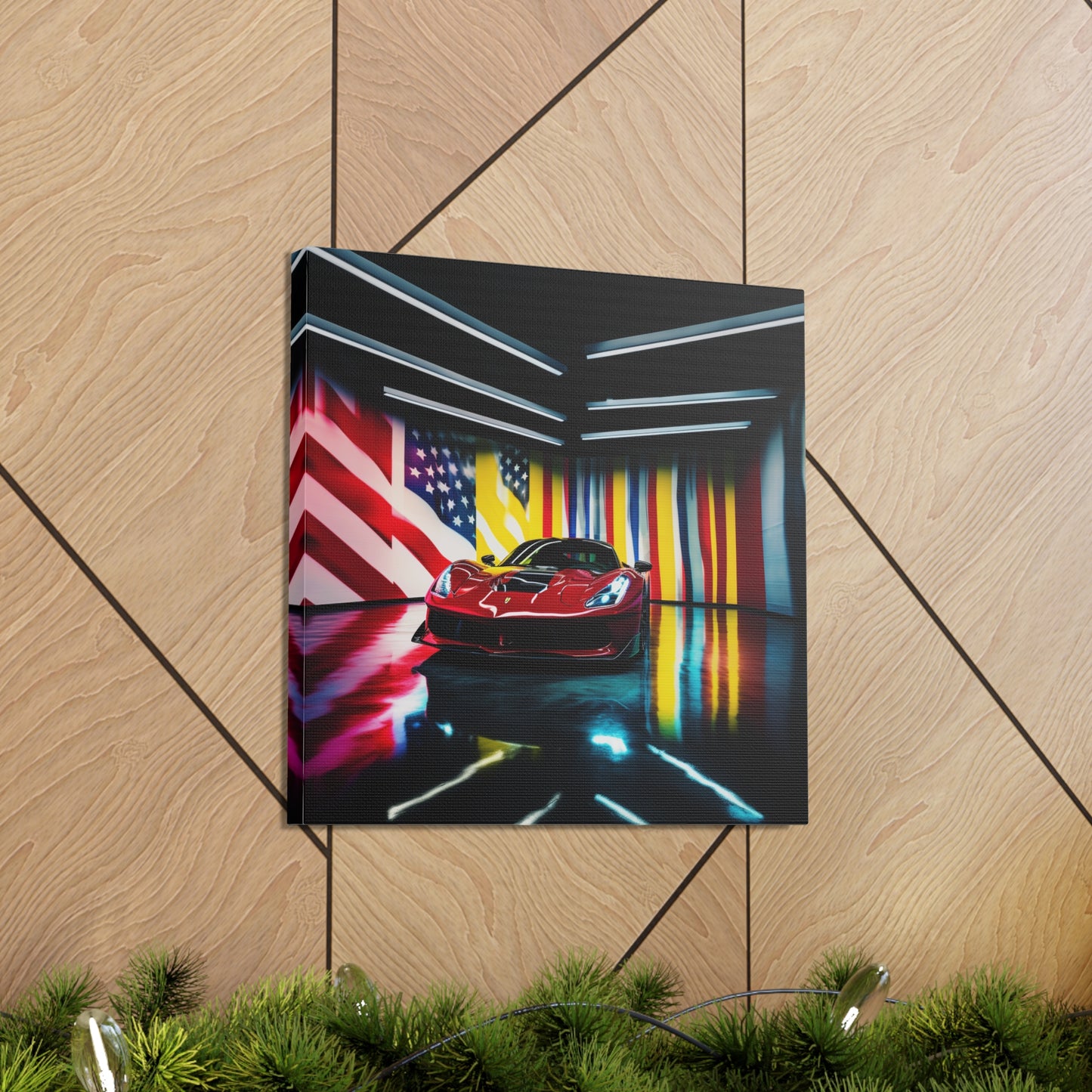 Canvas Gallery Wraps Macro Flag Ferrari 2