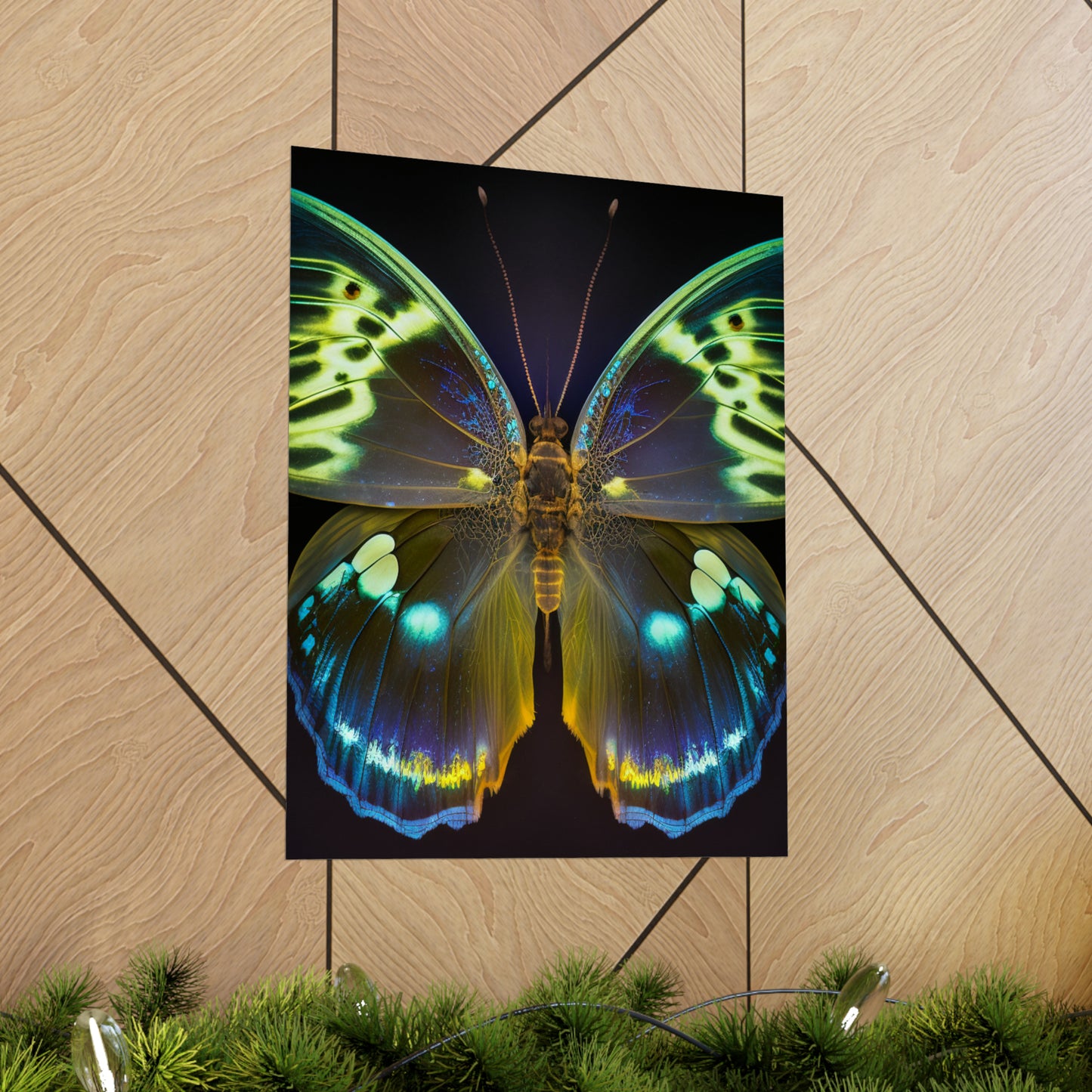 Premium Matte Vertical Posters Neon Hue Butterfly 1