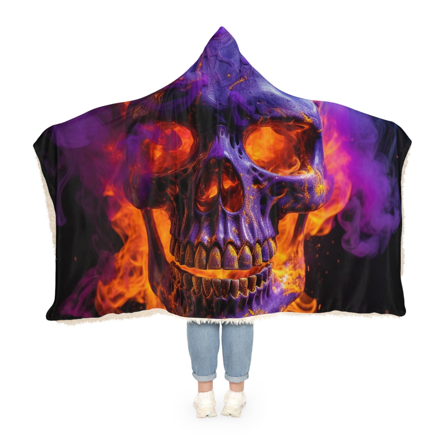 Snuggle Hooded Blanket Macro Skull 1