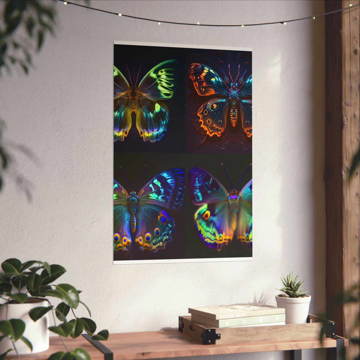 Premium Matte Vertical Posters Neon Hue Butterfly 5