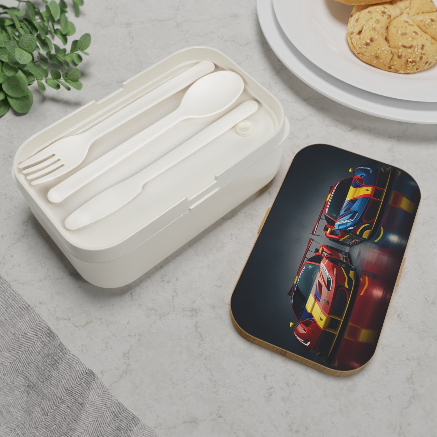 Bento Lunch Box Ferrari Red Blue 4