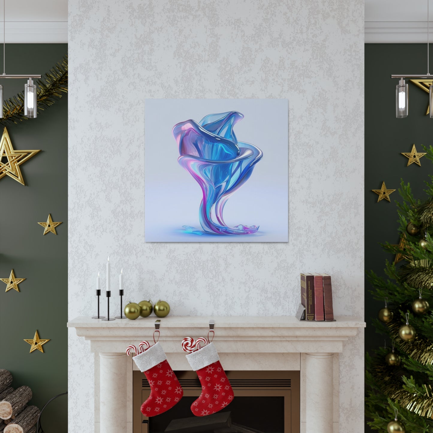 Canvas Gallery Wraps Pink & Blue Tulip Rose 2