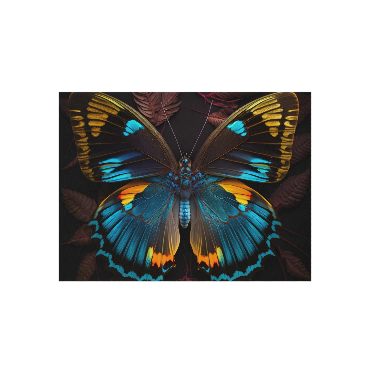 Outdoor Rug  Neon Butterfly Flair 1