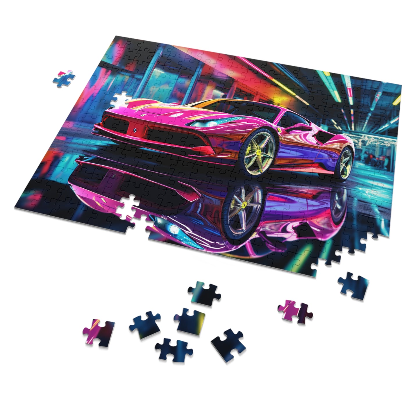 Jigsaw Puzzle (30, 110, 252, 500,1000-Piece) Pink Macro Ferrari 4