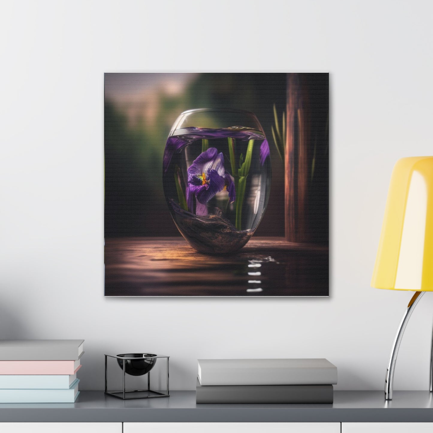 Canvas Gallery Wraps Purple Iris in a vase 4