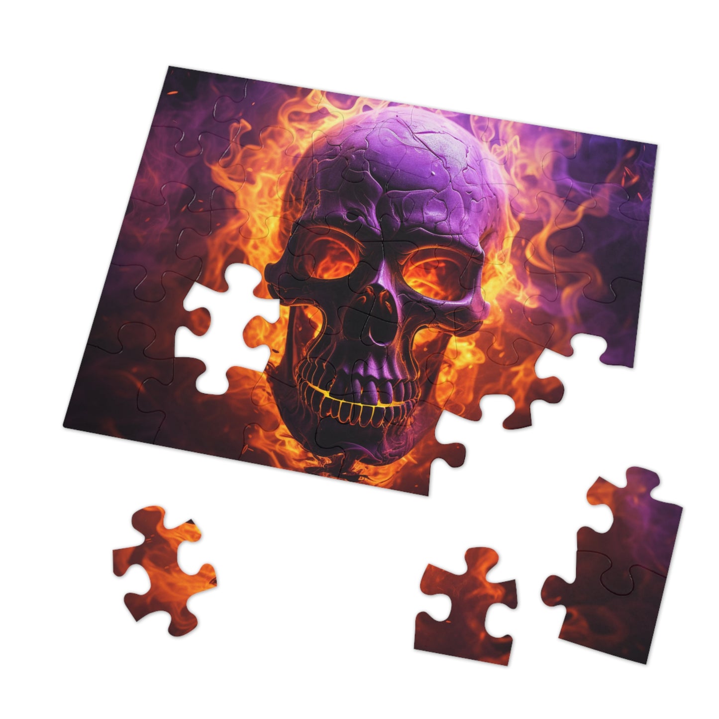 Jigsaw Puzzle (30, 110, 252, 500,1000-Piece) Skull Flames 3