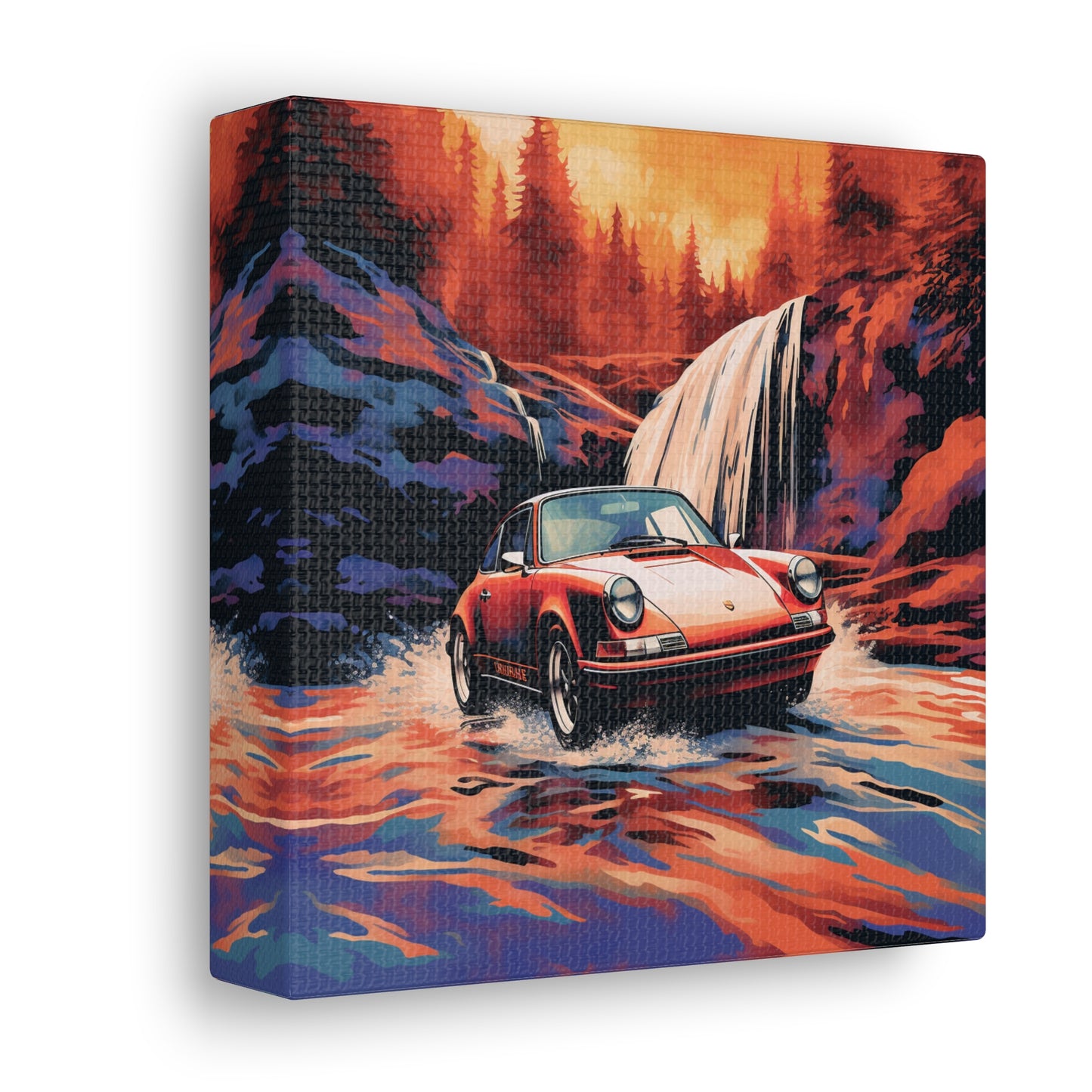 Canvas Gallery Wraps American Flag Porsche Abstract 4