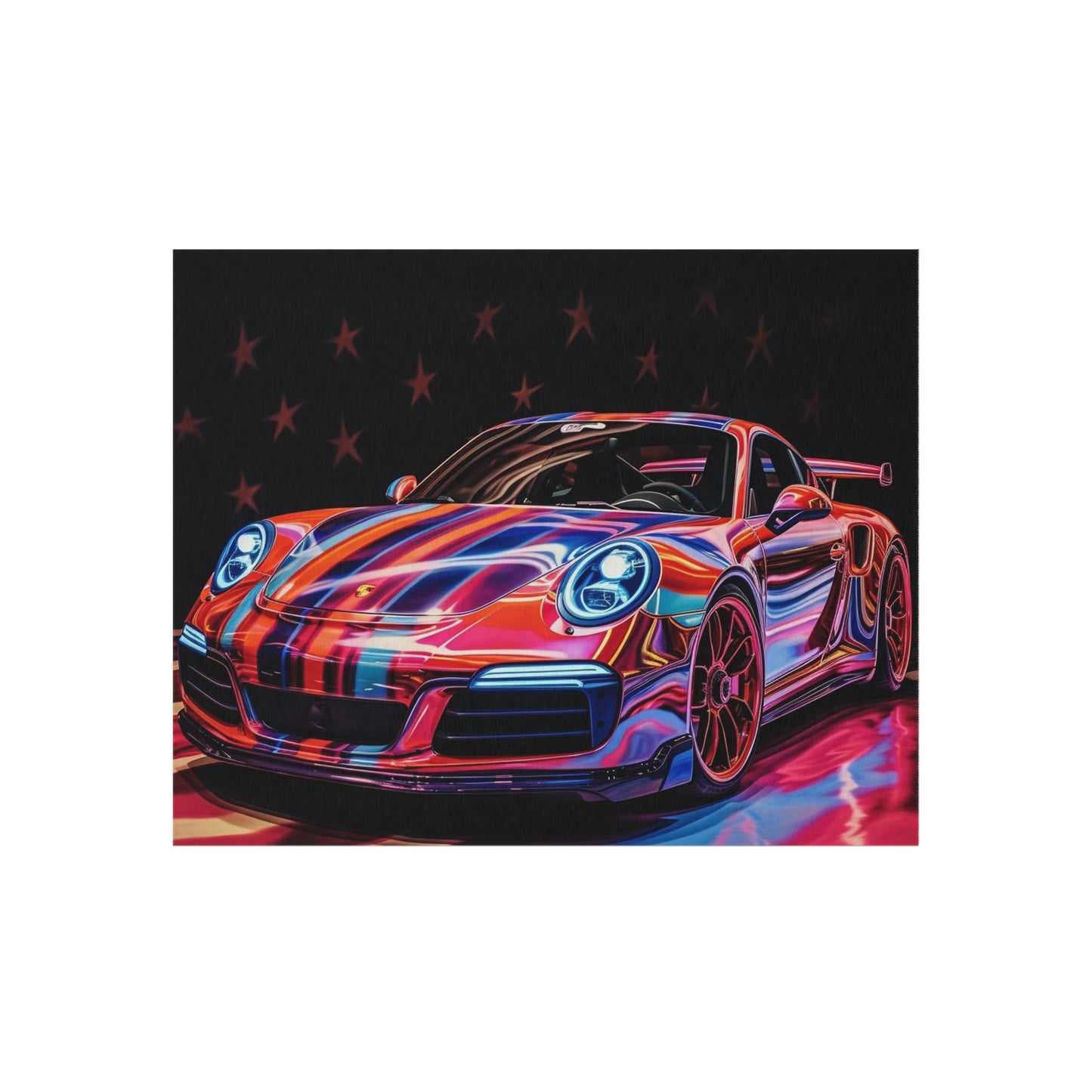 Outdoor Rug  American Flag Colored Porsche 4