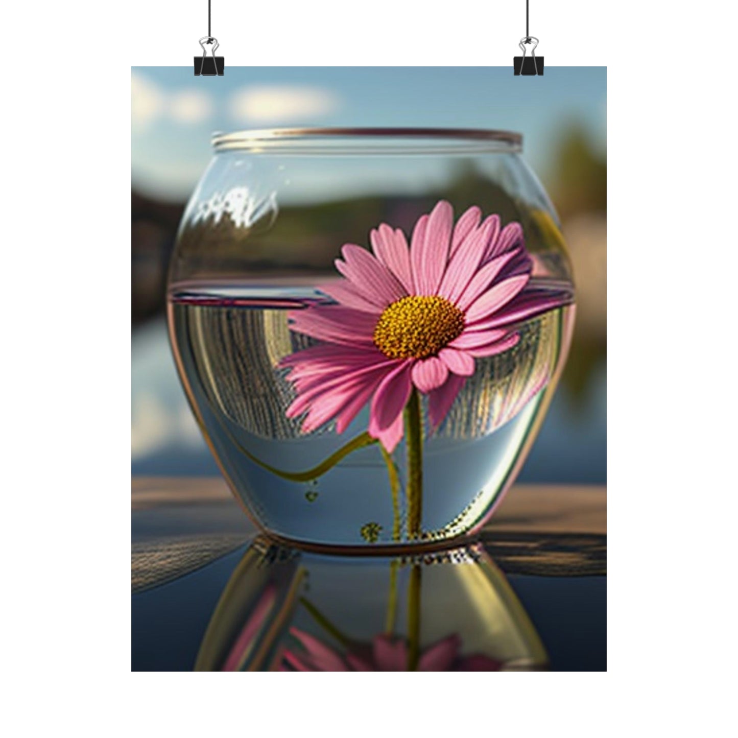 Premium Matte Vertical Posters Pink Daisy 3