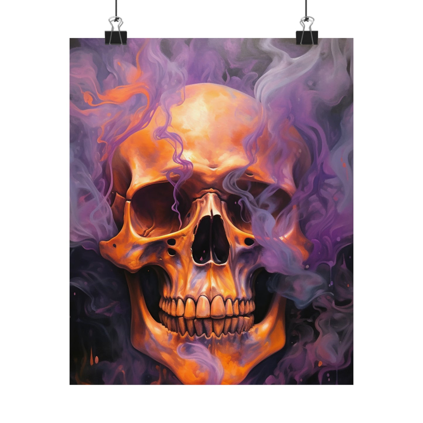 Premium Matte Vertical Posters Skull Flames 4